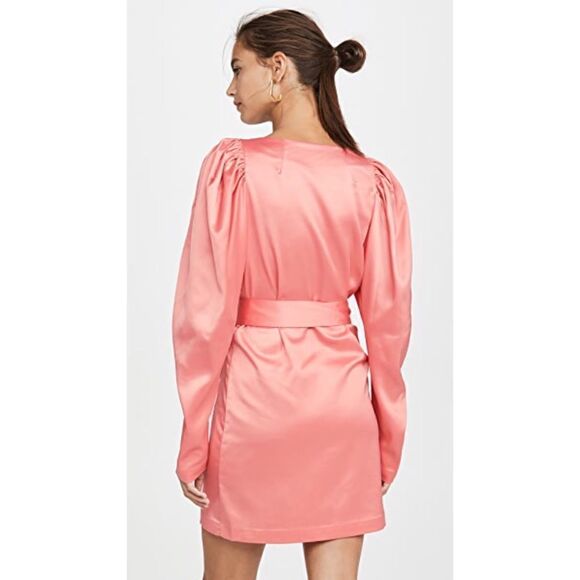 Rotate Number 31 satin Mini wrap Dress in pink - Picture 2 of 12